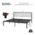 thumbnail image 6 of Amolife King Size Metal Platform Vintage Bed Frame with Storage Headboard Shelf, Sandalwood Brown, 6 of 6