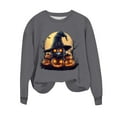 thumbnail image 4 of Jsaierl Women's Halloween Sweatshirts Plus Size Pumpkin Ghost Graphic Sweatshirt Work Crewneck T-shirt Long Sleeve Dressy Casual Pullover Tops Halloween Clothes, 4 of 6
