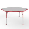 thumbnail image 3 of ECR4Kids 60in Flower Premium Thermo-Fused Adjustable Activity Table Grey/Red/Red - Standard Ball, 3 of 4