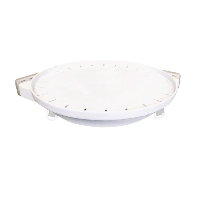 Bewildely Estante giratorio para productos básicos, plástico blanco, sin perforaciones, con bandeja redonda giratoria, ventosa, soporte para estante de Almacenamiento y organización del hogar Bewildely HA021418-00