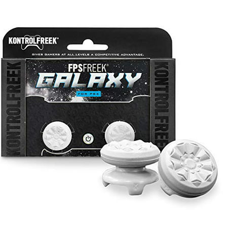 KontrolFreek FPS Freek Galaxy White for Playstation 4 (PS4) Controller | Performance Thumbsticks | 1 High-Rise, 1 Mid-Rise