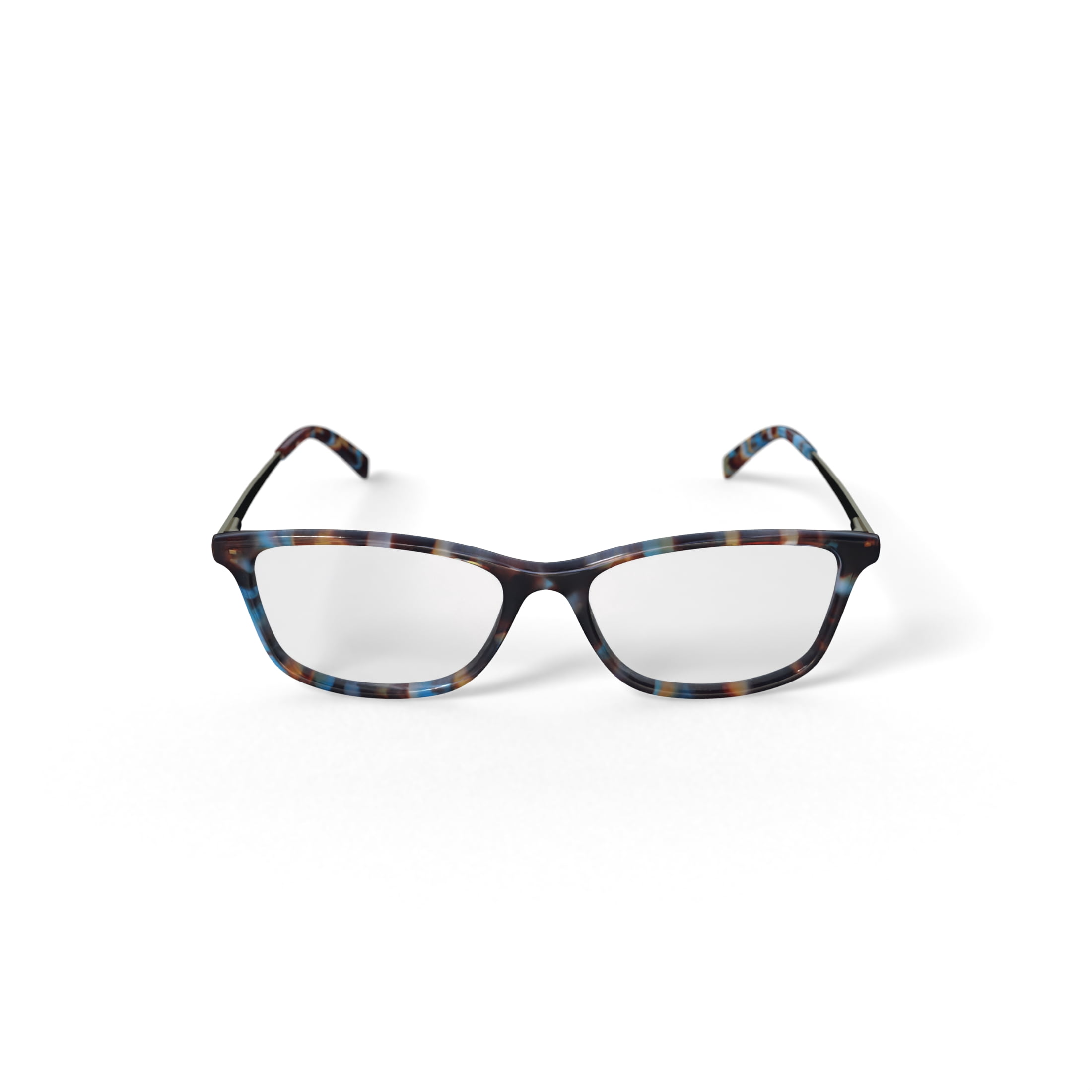 Hard Candy Women's Sweet as Pie Rectangular Prescription Eyeglasses with Case, Blue Tortoise