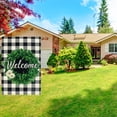 thumbnail image 5 of Boxwood Wreath Welcome Spring Flag 28 x 40 Double Sided, Burlap Buffalo Check Plaid Winter House Flags Rustic Farmhouse Spring Winter Yard Garden Decor, Large Welcome Flag, 5 of 6