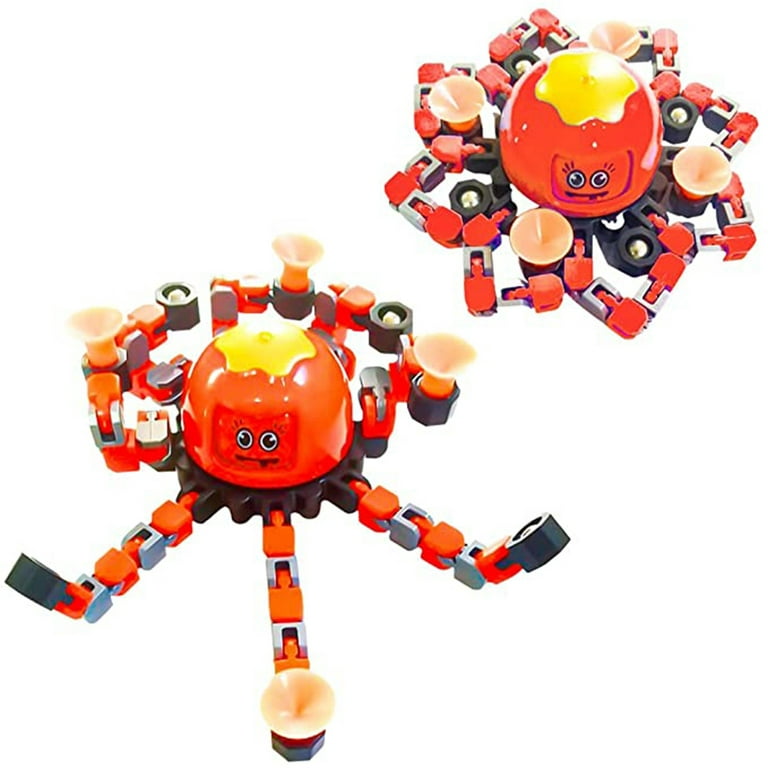 Transformable Spinners Fingertip Spin Top 360°Adjustable Chain Robot Toy  Deformed Mechanical Spiral Twister Fingertip Decompression Fingertip Toy