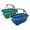 Bluish-Green & Blue, variant on SAMMART Set of 2 Collapsible Tub with Handle 9.2L (2.37Gallon) - Portable Outdoor Picnic Basket/Crate - Foldable Basin for Washing Dishes,Camping,Hiking