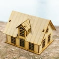 thumbnail image 6 of Miniature House Model 3D Landscape Building Unpainted Wooden Finished for Desktop Display Hobbyist Collection, 6 of 9