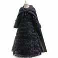 thumbnail image 3 of Girls Black Witch Costume Dress with Cape Hat Female Halloween Cosplay Outfits for 7-8Y, 3 of 8