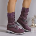 thumbnail image 6 of Fall Fashion Shoes, Women's Round Toe Side Zip Mid Calf Boots Casual Mid Height Boots with Fit and Supportive Sole for Jeans Leggings Commuting Shopping and Fall Winter Dress Boots, Purple US-8/EU-40, 6 of 6
