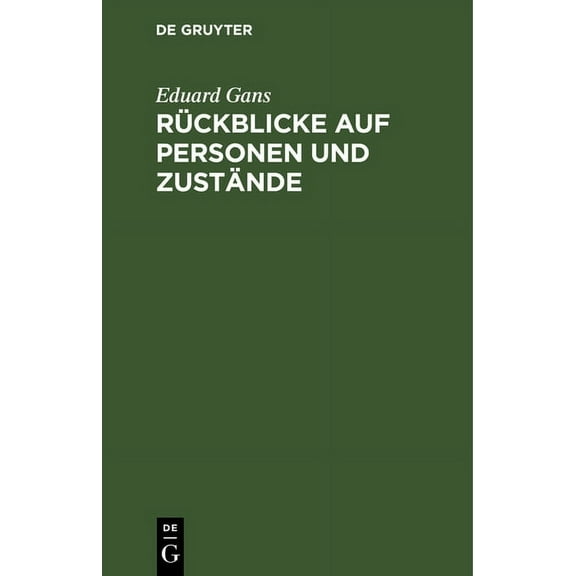 Rückblicke auf Personen und Zustände, (Hardcover)
