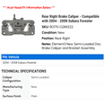thumbnail image 2 of Rear Right Brake Caliper - Compatible with 2004 - 2008 Subaru Forester 2005 2006 2007, 2 of 2