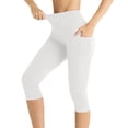 thumbnail image 6 of hoksml Women's High Waist Capri Leggings, Casual Workout Yoga Pants with Pockets for Summer, 6 of 9