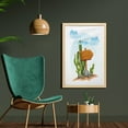 thumbnail image 2 of Cactus Wall Art with Frame, Cartoon Style Arid Country Plants with Blooming Flowers Nailed Wooden Sign on Rocks, Printed Fabric Poster for Bathroom Living Room, 23" x 35", Multicolor, by Ambesonne, 2 of 2