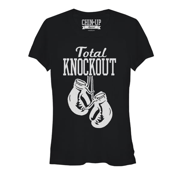 Junior's CHIN UP Total Knockout  Graphic Tee Black Small