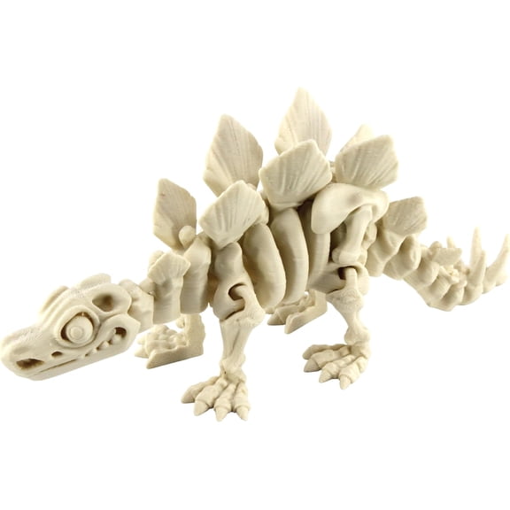 PowerTRC 3D Printed Skeleton Stegosaurus – Prehistoric Collectible Articulating Dinosaur 3D Figurine Desk Decoration for Teens and Adults, Made in USA