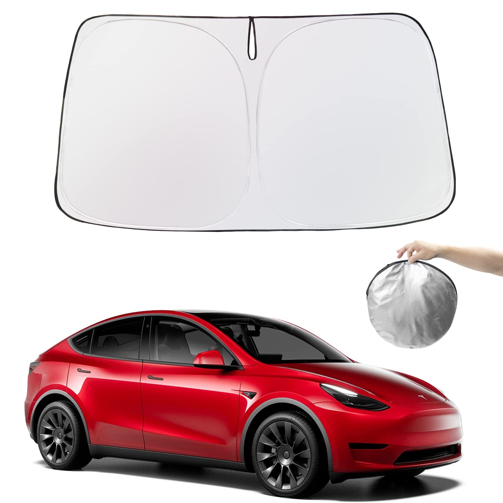 BASENOR for 20162023 Tesla Model Y Model 3 Windshield Sunshade Folding