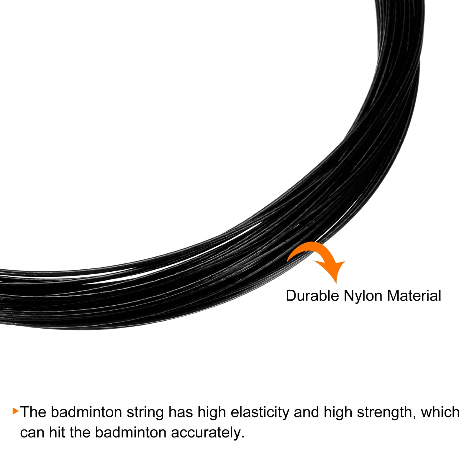 Unique Bargains Durable High Elastic Nylon Badminton Racket Racquet String Black