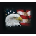 thumbnail image 3 of Patriotic American Flag Womens Shirt American Bald Eagle Black Tee, 3 of 6
