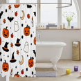 thumbnail image 3 of Manfei Cartoon Cute Ghost Halloween Shower Curtain 72Wx78L,Sugar Skull Print Bath Curtain, 3 of 5