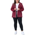 thumbnail image 2 of Chaqueta de mujer de tallas grandes Agnes Orinda con cremallera, manga larga y bolsillos, sudadera 2024, 2X burdeos, 2 of 5