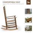 thumbnail image 4 of Outsunny Traditional Wooden High-Back Rocking Chair for Porch, Indoor/Outdoor, Brown, 4 of 9