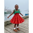 thumbnail image 6 of BemeyourBBs Toddler Baby Girl Summer Smocked Dress Sleeveless Tie-up Heart Watermelon Shell Ruffle A-line Dress Beach Sundress, 6 of 9