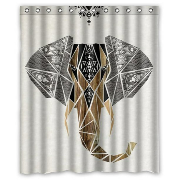 MOHome Elephant Shower Curtain Waterproof Polyester Fabric Shower