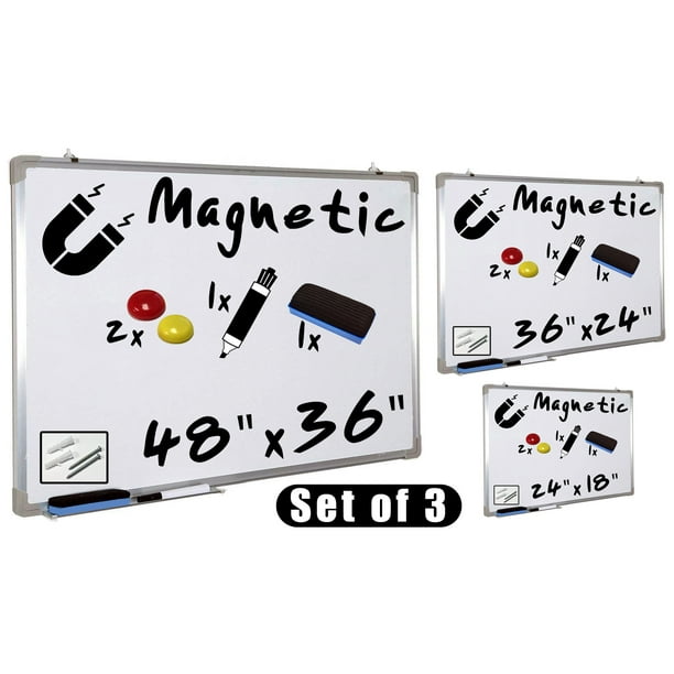 Dry Erase Whiteboard 3 Different Board Sizes Kit (1 x 24x18
