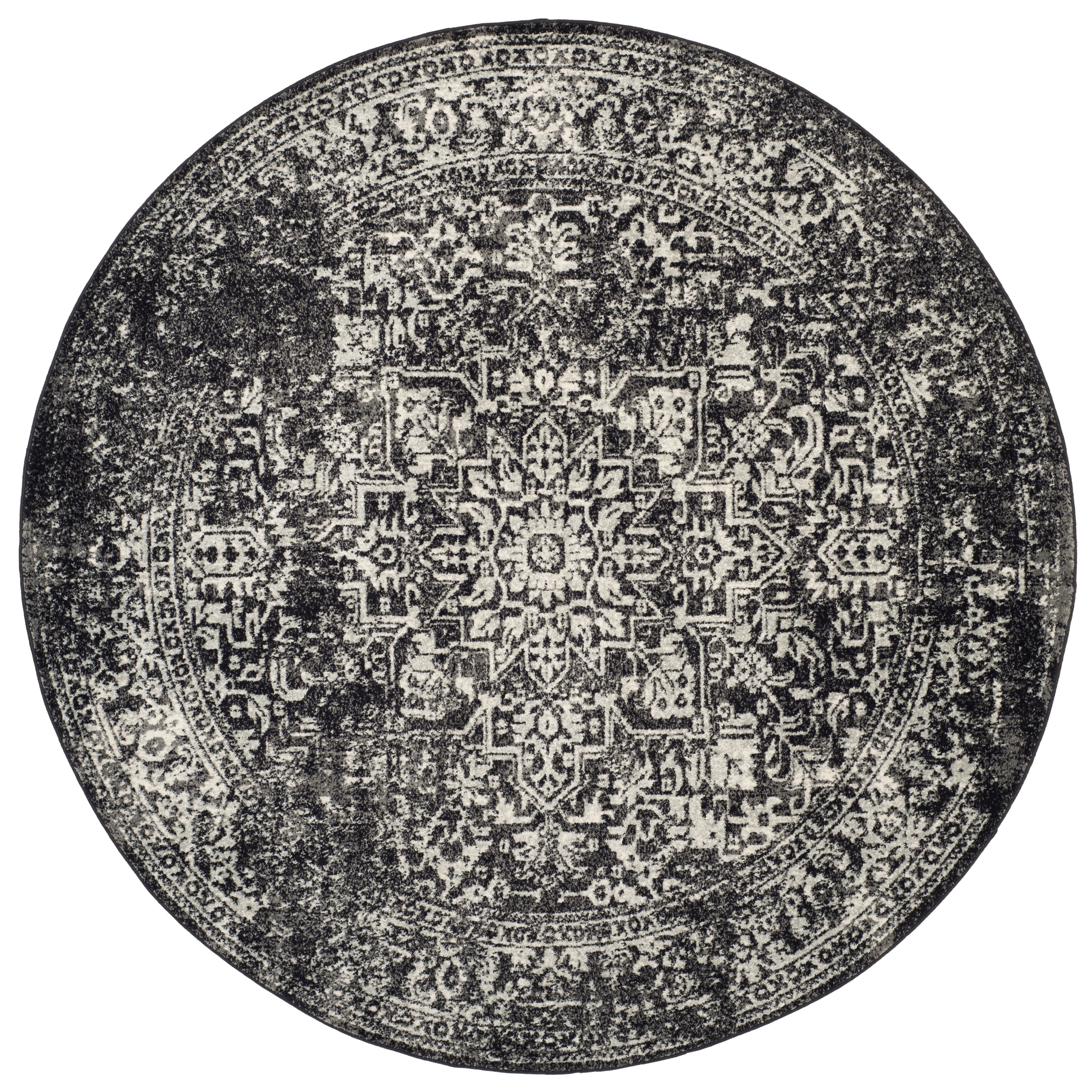 Safavieh Evoke Trena Floral Area Rug, Black/Gray, 9' x 9' Round