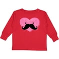 thumbnail image 3 of Inktastic Kawaii Mustache Heart Girls Long Sleeve Toddler T-Shirt, 3 of 5