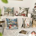 thumbnail image 2 of Funda De Almohada Con Estampado De Conejo Y Muñeco De Nieve Navideño Funda De Almohada Decorativa Para Sofá Funda De Almohada De Lino Para Apoyar La Cintura, 2 of 2