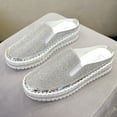 thumbnail image 5 of GERsome Women's Slippers Summer Closed Toe Flat Sandals Rhinestone Glitter On Casual Fashion Slippers Summer Beach Slip on Slipper Sandal, 5 of 7