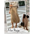 thumbnail image 6 of Hibeli Women Satin High Waisted Zippered Solid Color A-Line Skirt, 6 of 7