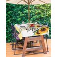 thumbnail image 3 of Fsddascl Spring Sunflower Outdoor Tablecloth - 60x102 Inch Rectangle Dining Table Cover, Yellow Plaid Butterfly Country Art Waterproof Outdoor Table Cloth with Umbrella Hole & Zipper for Patio, 3 of 7