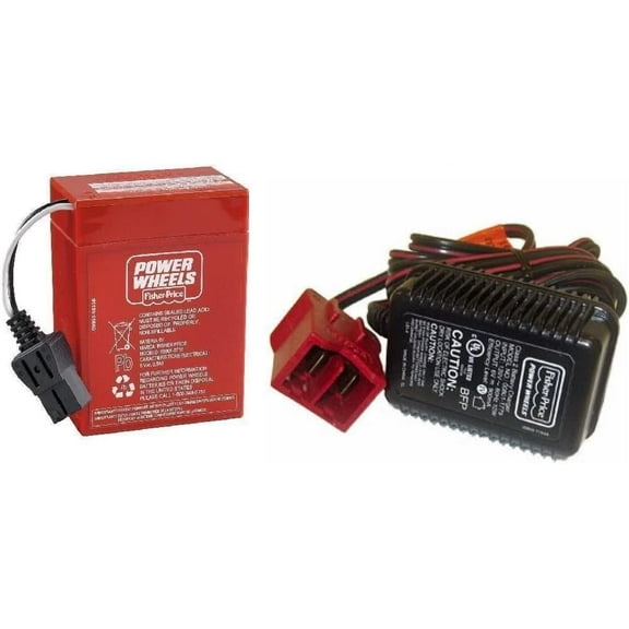 Power Wheels Super 6 Volt Red Battery and Charger Combo Pack