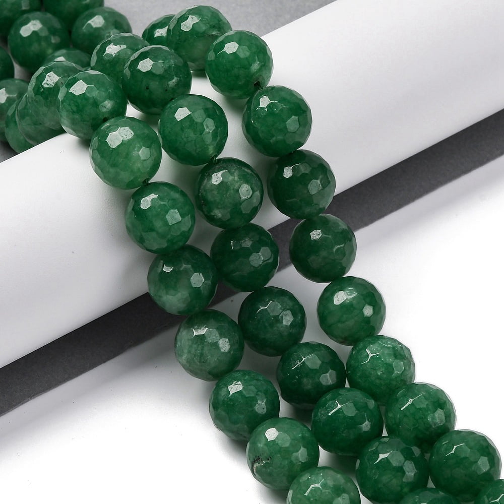 2strands Dyed White Beads Strands Faceted Round Green 15~16mm Hole: 1.5mm about 25pcs/strand 15.55''(39.5cm)