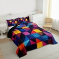 thumbnail image 3 of Castle Fairy Vintage Stripes Plaid Full Size Comforter Sets,Geometric Bedding Sets, 3 of 8