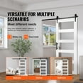 thumbnail image 2 of KFFKFF Barn Door Set, 32" x 84" Glass and Wood Sliding Barn Door, Operates Silently, Comes with 8-in-1 Ground Guide and Door Handle, Frosted Glass and Spruce Wood Panel, 2 of 9