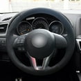 thumbnail image 3 of MEWANT Handsewing Black Suede Car Steering Wheel Cover for Mazda 3 BM Axela 2014-2016 Mazda 6 GJ Atenza 2013-2016 Mazda 2 DJ Demio 2015-2017 CX-3 2016-2017 CX-5 KE 2012-2017, 3 of 5