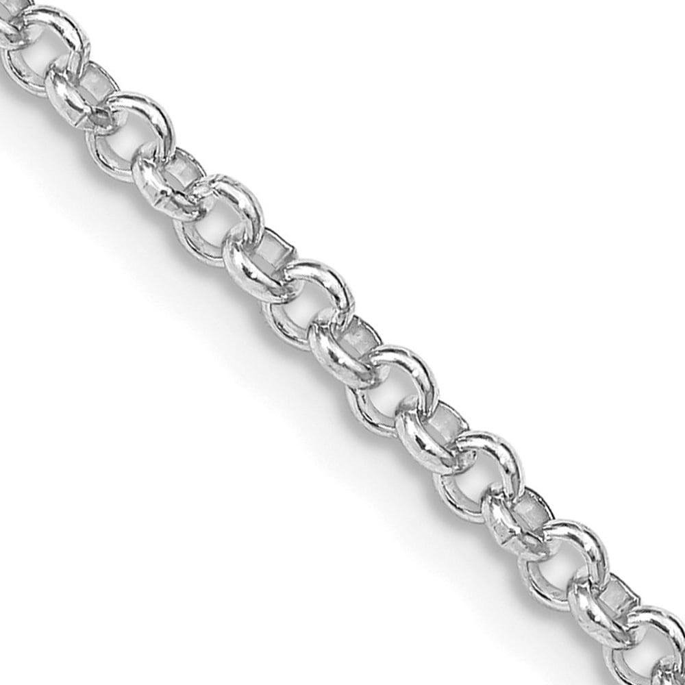 20 inch Rhodium Plated Rolo Chain