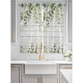 thumbnail image 2 of Green Living Room Curtains 2 Panel, Eucalyptus Leaves Cafe Window Treatment, Extra Long Farmhouse Bedroom Bathroom Kitchen Curtains Drapes 104"x72", 2 of 6