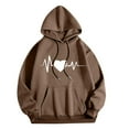 thumbnail image 4 of EchfiProm Womens Soft Sweatshirts Pullover Hoodies Oversized Hooded Brown Graphic Tunic Tops for Ladies with Pockets, 4 of 4