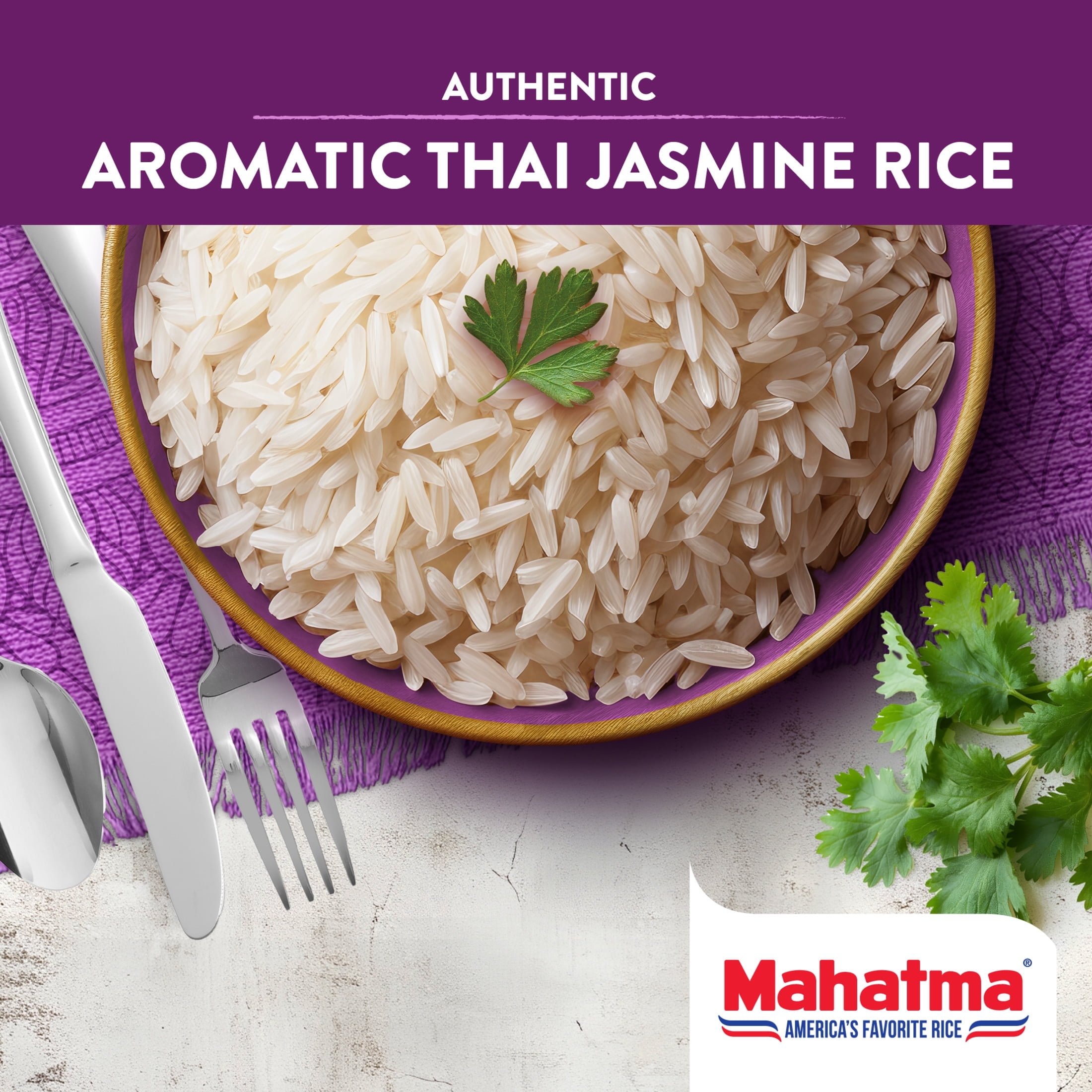 Mahatma Jasmine White Rice, Thai Fragrant Long Grain Rice, 20 lb Bag