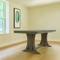 thumbnail image 3 of Home Design Rahma Rectangular Dining Table with Trestle Base, Three-Divided Top, Two-Tone Finish, Classic Design, Durable Construction, Antique Gray, 3 of 8