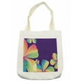 thumbnail image 1 of Tropical Tote Bag, Abstract Giant Exotic Flower Rainbow Petals in Vibrant Tones Blossoming Image, Cloth Linen Reusable Bag for Shopping Books Beach and More, 16.5" X 14", Cream, by Ambesonne, 1 of 2