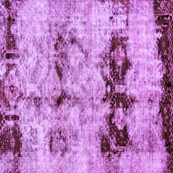 Ahgly Company Indoor Square Abstract Purple Modern Area Rugs, 8' Square