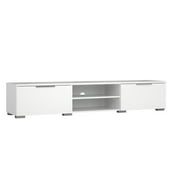 Tvilum Match 2 Drawer TV Stand with 2 Shelves, White High Gloss