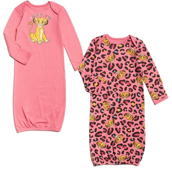 Disney Lion King Simba 2 Pack Long Sleeve Swaddle Sleeper Gown Newborn