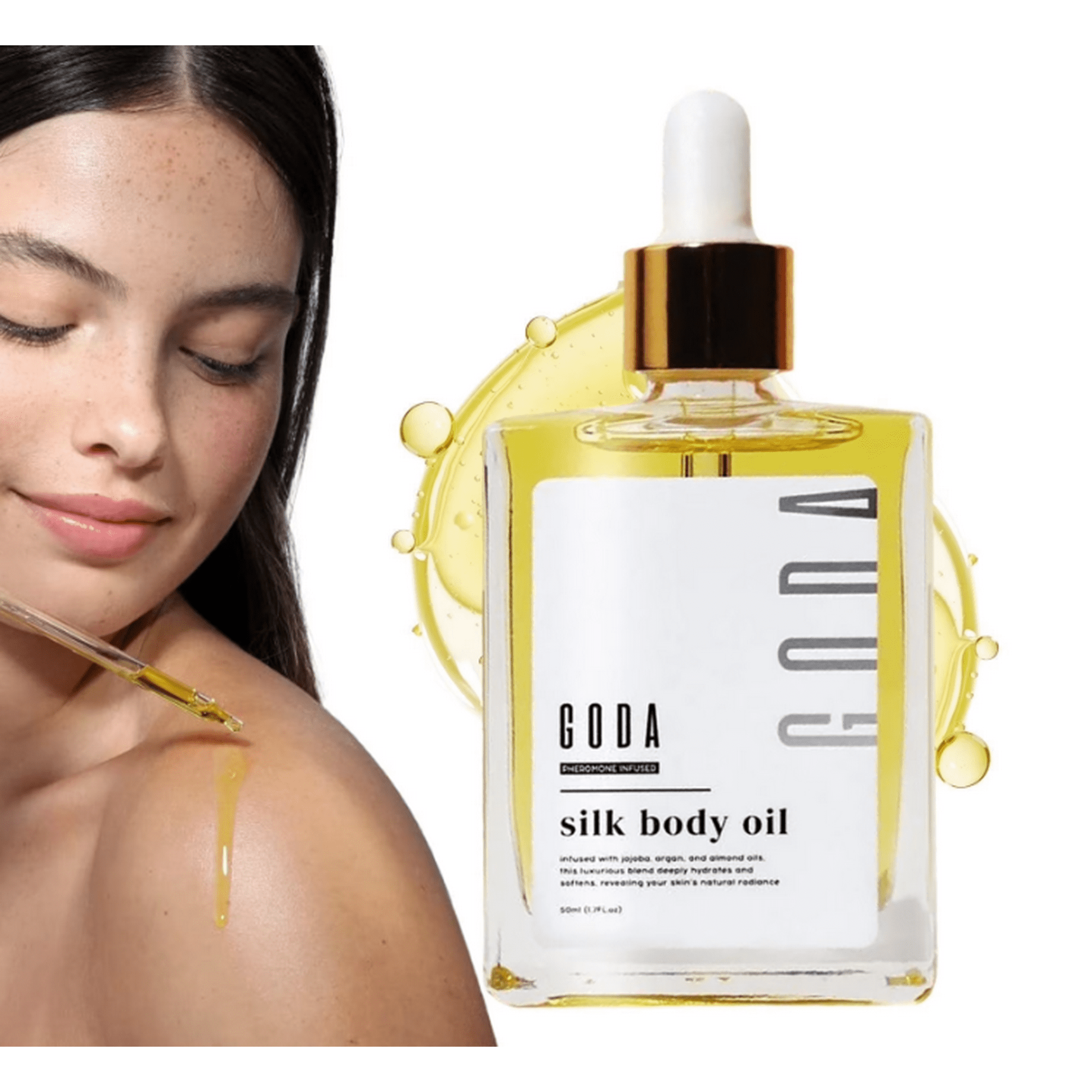 Goda Silk Body Oil,Silk Body Oil,Bath & Shower Oi-l for Smooth and