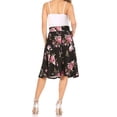 thumbnail image 3 of Women's Casual Floral Printed A Line Ribbon Belted Knee Length Midi Skirt, 3 of 6