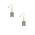 thumbnail image 2 of Delight Jewelry Black Nickeltone Crystal Initial - M - Beaded Border - Gold Tone Infinity French Earrings, 2 of 4
